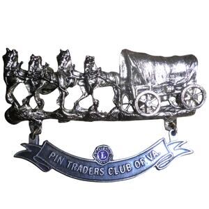 Vintage Lions Club International, Wagon Train Lapel Pin, Pin Trader's Club of VA